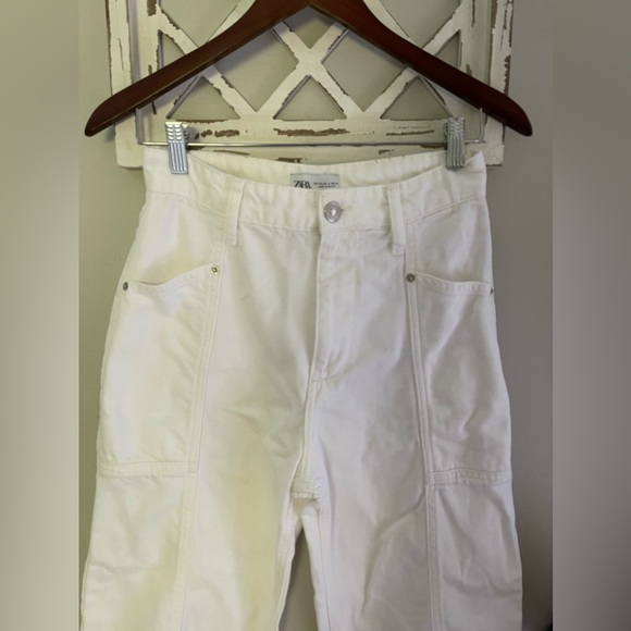Zara Cargo Pants In White Size 2 - Picture 2 of 10